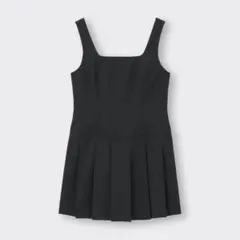 GU ブラック ローウエスト　プリーツジャンパードレス　NTQ