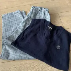 COMME CA ISM ベスト&チェックパンツ