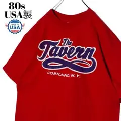 80sヴィンテージtシャツUSA製 赤 XL ショップTシャツ ニューヨーク