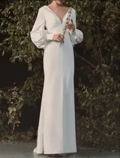 エレガント ホワイト ウェディングドレス