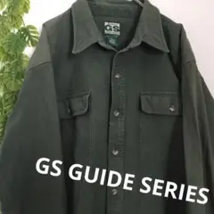 GS GUIDE SERIES ダークグリーン XL ヘビーネルシャツ　90s
