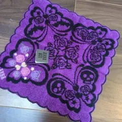 【新品タグ付】ANNA SUI 蝶と花のタオルハンカチ