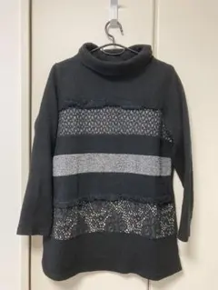 タートルネック 黒 チュニック