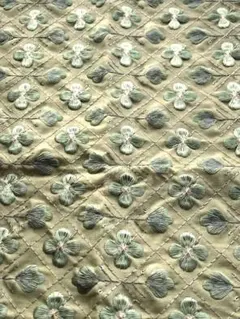 インド刺繍生地　グリーン　新品未使用