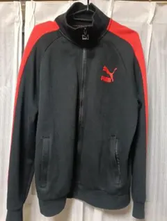 PUMA ジャージジャケット XL ブラック/レッド　T7