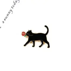大人気！　黒猫ブローチ　猫　cat　 h-4