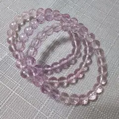 ピンククォーツ多面カットのブレスレット 3本セット