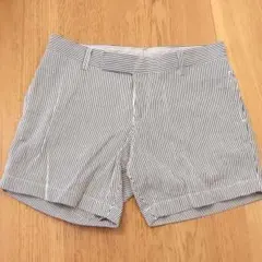 試着のみ【UNITED BAMBOO】ストライプショートパンツ Sのサムネイル