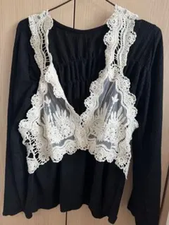 アイボリー レース ベスト Fサイズ