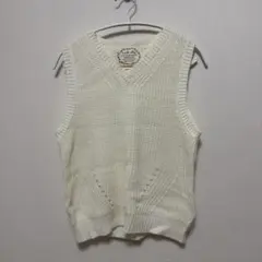 ニットベスト オフホワイト 森ガール y2k オフィスカジュアル