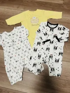 ロンパース70 セット（イエロー・ホワイト）