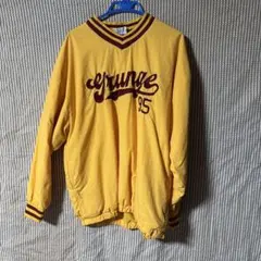 イエロー Vネック ウォームアップウェア