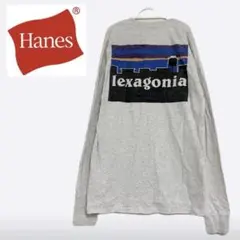 【激レア】Hanes ヘインズ パロディ ロンT グレー S アウトドア古着のサムネイル