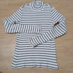UNIQLO　ストライプハイネックカットソー　L