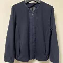 コムサデモード　ネイビー フロントジッパー ブルゾン