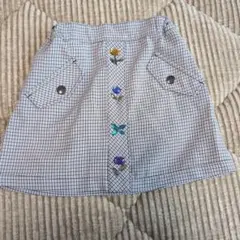 アナスイミニ　チェック柄ビジュー付きスカートSize120（110）