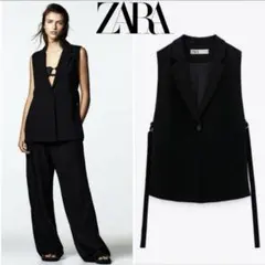 美品【ZARA】スリットジレベスト