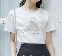 MAJESTIC LEGON 猫プリント リボン Tシャツ ホワイトのサムネイル