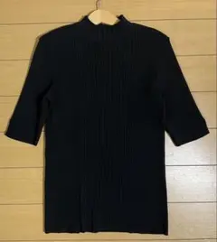 【美品】GU Sサイズ　半袖リブニットセーター　ハイネック