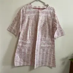 【リメイク】花柄 七分袖 チュニック