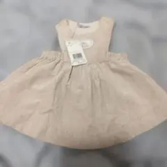 ベージュ コーデュロイ ノースリーブ ワンピース　80㎝