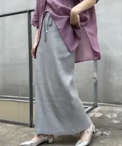 【タグ付き未使用品】 「夏でも快適」-3キロ見えすっきりシルエットリブスカート