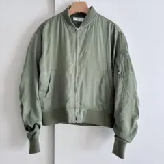 美品 OPAQUE.CLIP ブルゾン MA-1 カーキ 短丈 リブ アウター