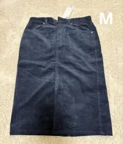 GU ジーユー　コーデュロイタイトスカート　Mサイズ　ネイビー