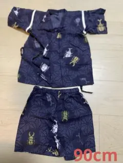 カブトムシ柄 ネイビー甚平 90cm