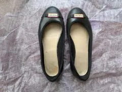 最終値下げ❢❢HUNTER 黒 フラットシューズ　レイン　UK3