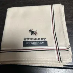 BURBERRY ベージュ ストライプ ハンカチ
