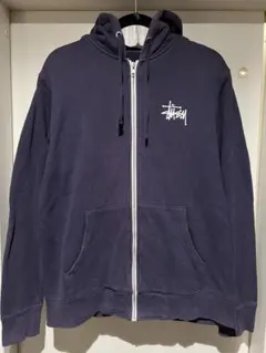 Stussy 折れクラウン　ナス紺　フェード　ジップアップパーカー　Mくらい