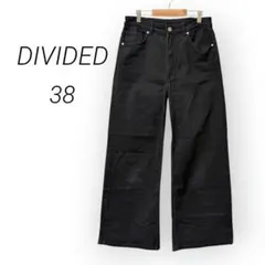美脚ワイド H&M DIVIDED ブラックデニム 38 ハイウエスト 万能