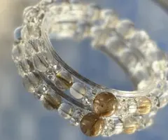 タイチンルチル×マニカラン産水晶 デザインブレスレット サイズ変更可