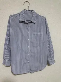 GUストライプ 長袖シャツ 胸ポケット付き