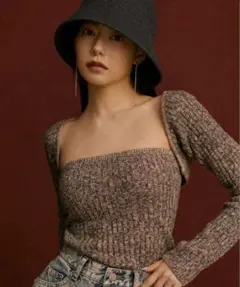 snidel ビスチェニットセットカーディガン