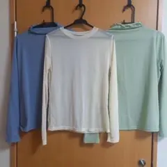 透け感あり長袖Tシャツ　Mサイズ・3枚セット