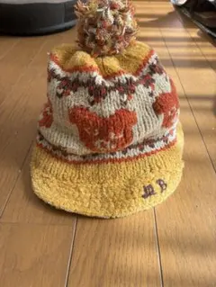 ミキハウスDB子供用ポンポン付きニット帽