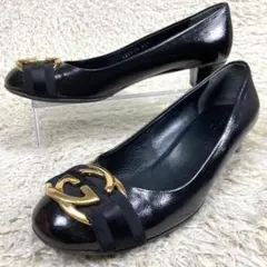 GUCCI グッチ インターロッキング G パンプス ブラック エナメル 黒のサムネイル