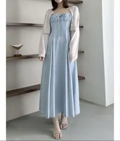 dazzlin 水色デニムキャミワンピース