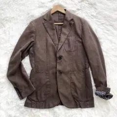 m53【極美品•L】ブルックスブラザーズ麻100%ジャケット アンコン 段