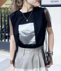 【mily bilet】未使用　チュールTシャツ