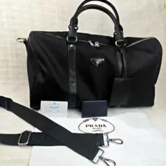 【美品】 PRADA ブラック ボストンバッグ
