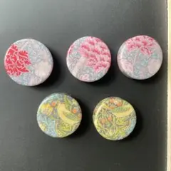 ハンドメイド品☆カラーマグネット　ウィリアム・モリス　カラフル 5個まとめ売り
