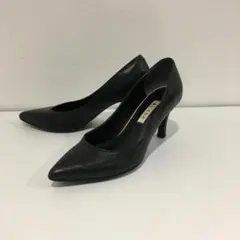 DIANA ダイアナ クロコ型押し パンプス ポインテッドトゥ 黒 22.5