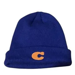 Y2K OLD ニット帽 柄物 青 古着 used vintage like