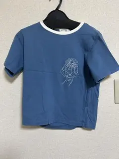 MOUSSY 半袖 Tシャツ ブルー クロップド丈のサムネイル