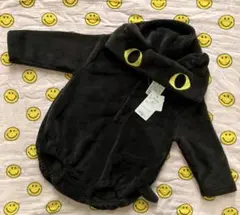 【新品】ハロウィン 黒猫ロンパース90cm