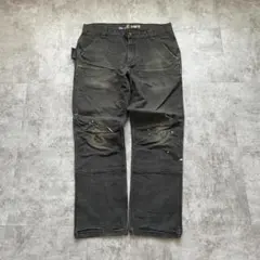 【神フェード】Carhartt ダブルニー オーバーオール ダック生地 裏地なし 神フェード】Carhartt ダブルニー オーバーオール ダック生地 裏地なし