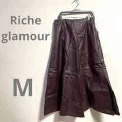【新品未使用品】Riche glamour ブラウン スリット入り 合皮スカートのサムネイル